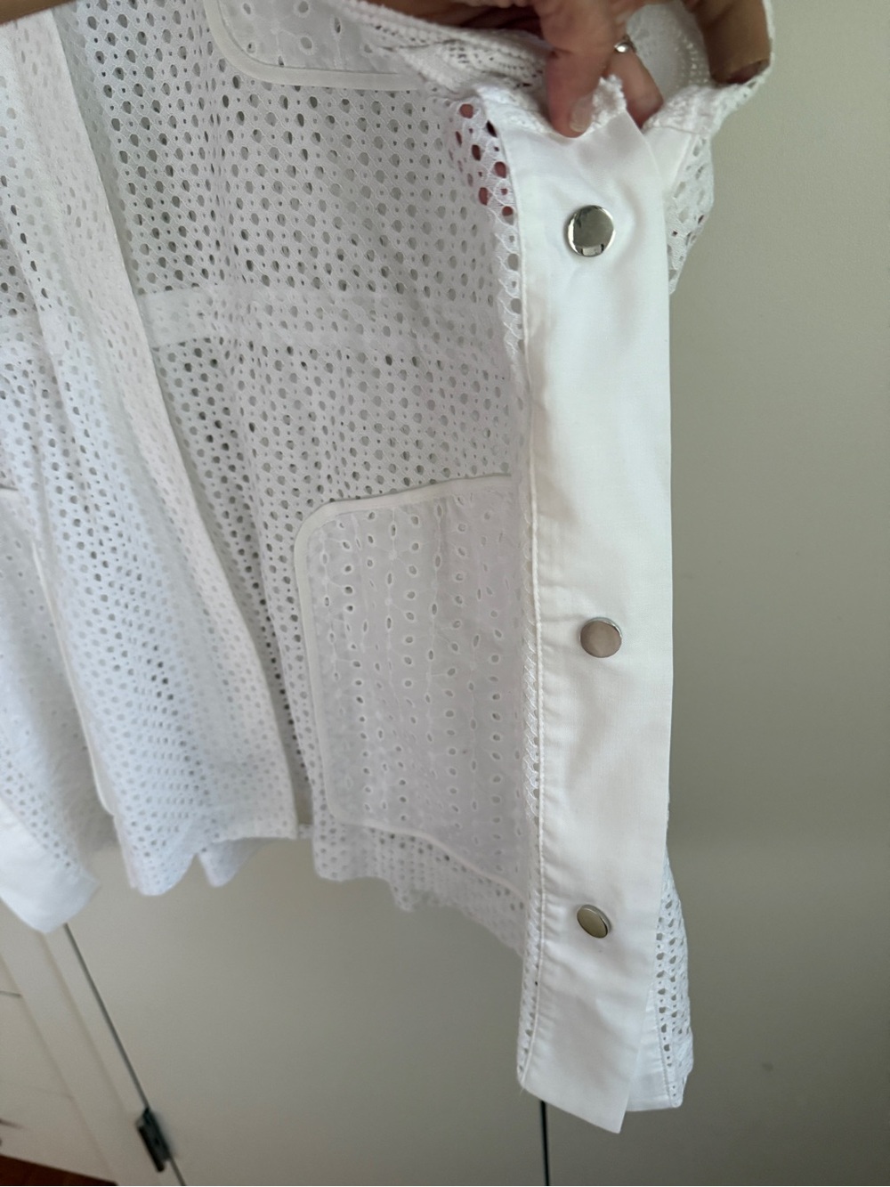 NWT Chico’s Zenergy Eyelet Hooded Anorak Jacket, Optic White, XXL/20; $129 - Picture 11 of 15